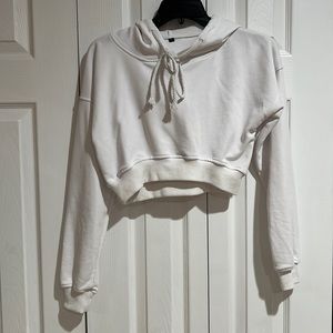 White cropped hoodie